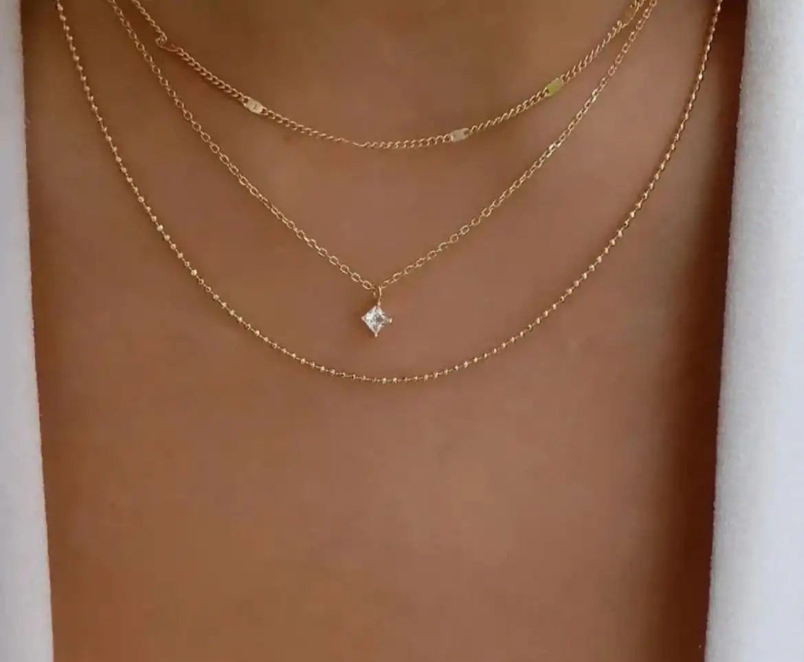 Imitation Gold Embellished Layered Necklace